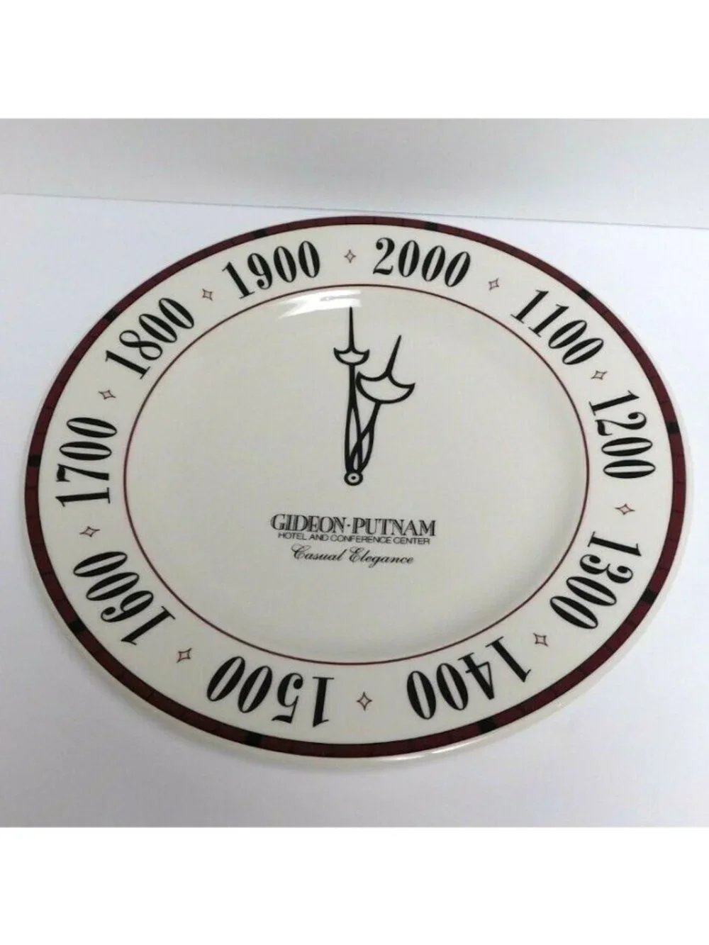 Syracuse Gideon Putnam Clock 12-1/4” Round Platter Plate Charger Made USA